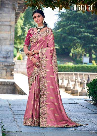 TATHASTU PRESENTS ANAARA 6201-6219 FANCY TISSUE SILK WITH EMBROIDERY WORK SAREES CATALOG WHOLESALER AND EXPORTER 