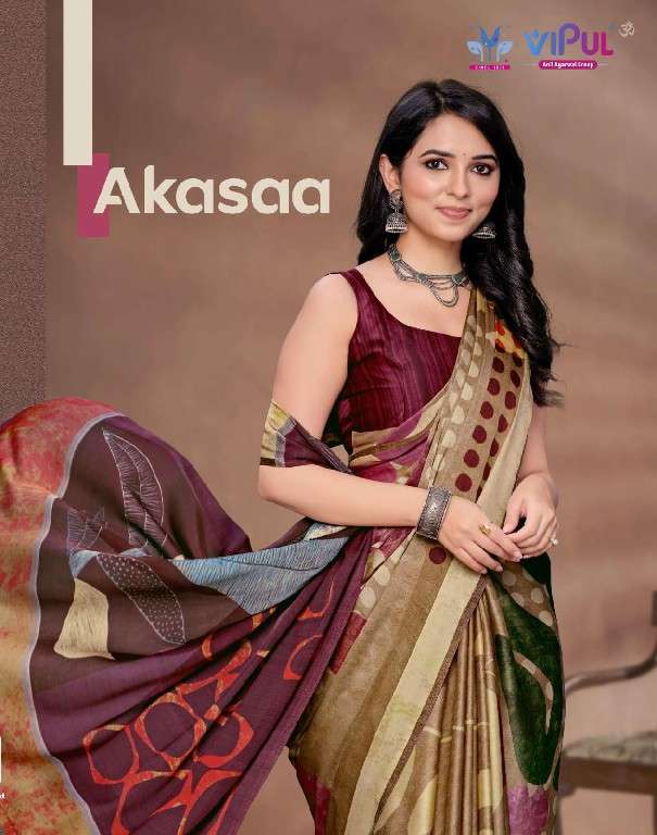 VIPUL FASHION PRESENTS AKASAA SATIN SILK SAREES CATALOG WHOLESALER AND EXPORTER IN SURAT 