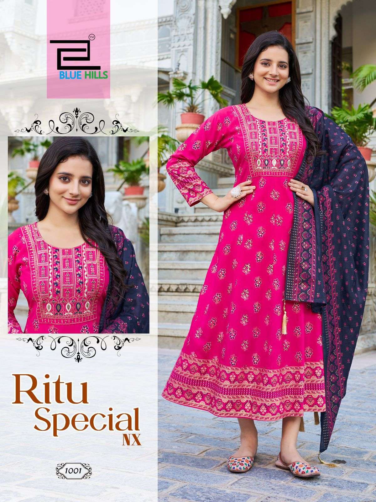 BLUE HILLS PRESENTS RITU SPECIAL NX DAILY WEAR FANCY READYMADE PLUS SIZE COMBO KURTI CATALOG WHOLESALER AND EXPORTER 
