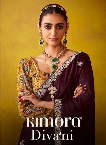 KIMORA PRESENTS DIVANI FANCY LUXURIOUS HIT DESIGN SAREES FOR WOMEN CATALOG WHOLESALER AND EXPORTER 