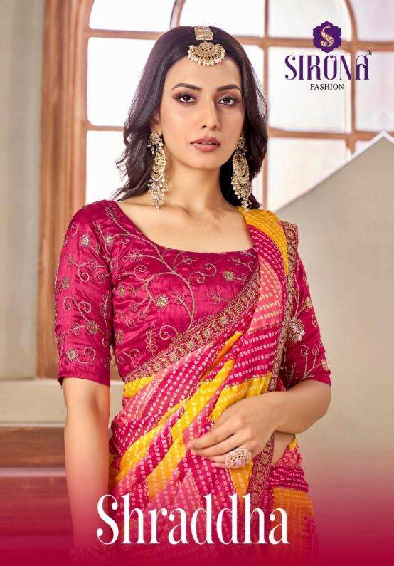 SIRONA FASHION PRESENTS SHRADDHA CHIFFON DAILY WEAR FANCY SAREE FOR WOMEN CATALOG WHOLESALER AND EXPORTER 