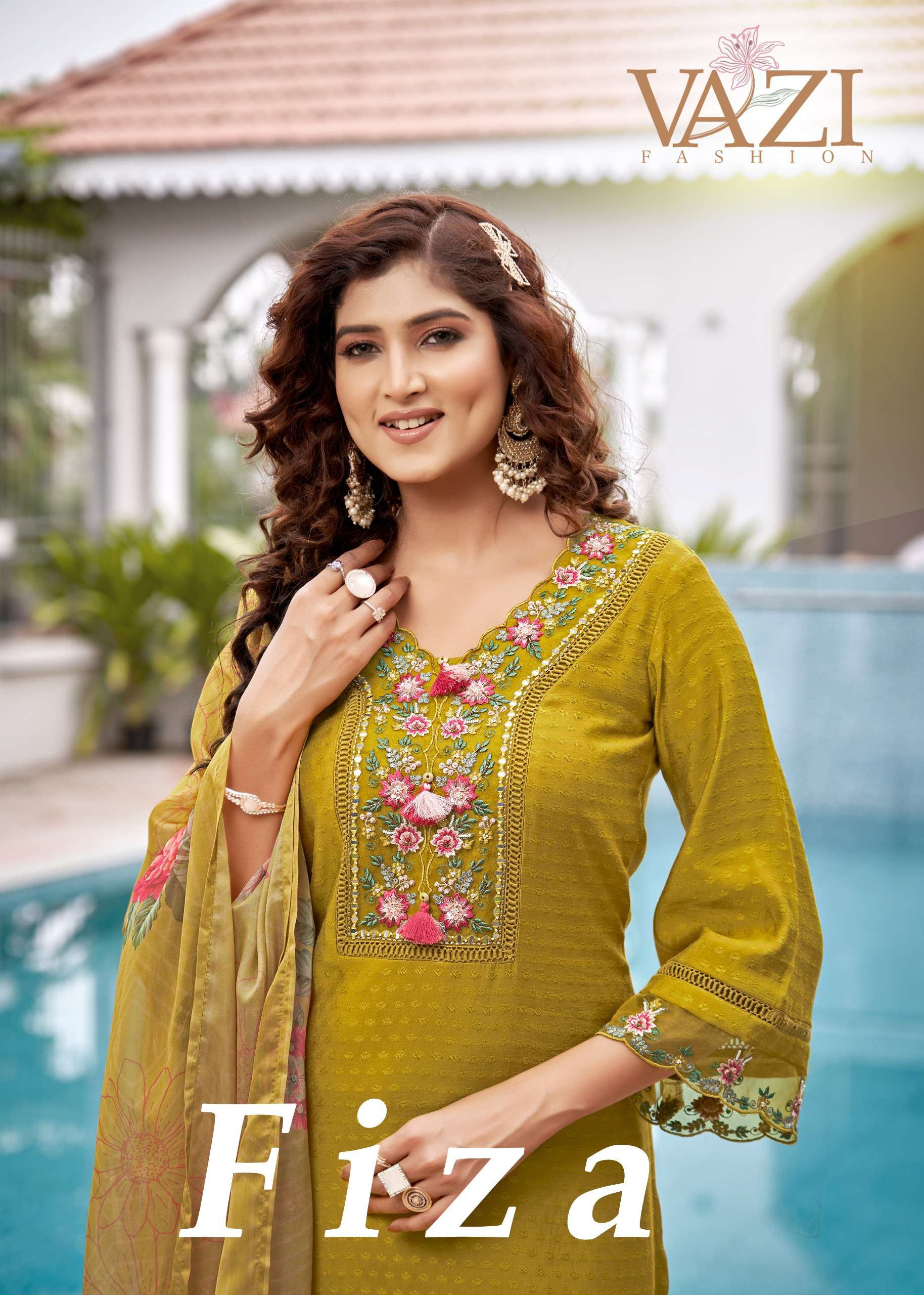 VAZI FASHION PRESENTS FIZA PURE VISCOSE DESIGNER KURTIS CATALOG WHOLESALER AND EXPORTER 