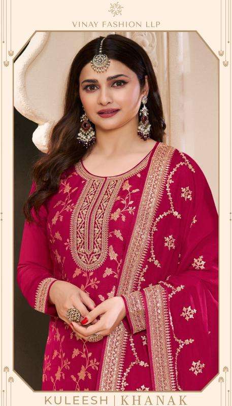 VINAY PRESENTS KULEESH KHANAK MONGA SILK JACQUARD ATTRACTIVE LOOK DRESS MATERIAL CATALOG WHOLESALER AND EXPORTER 