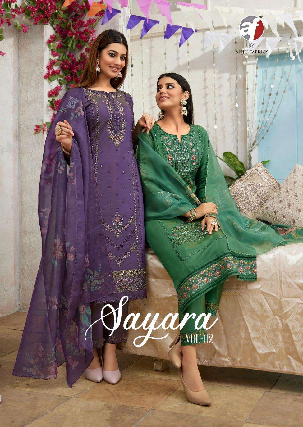 Anju Fab Presents Sayara Vol-2 Shimmer Readymade Party Wear Handwork Kurtis Catalog Wholesaler And Exporter 