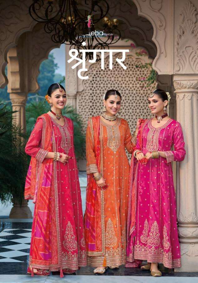 eba lifestyle presents shringar readymade simar gorgeous look gown with dupatta catalog wholeasaler and exporter a