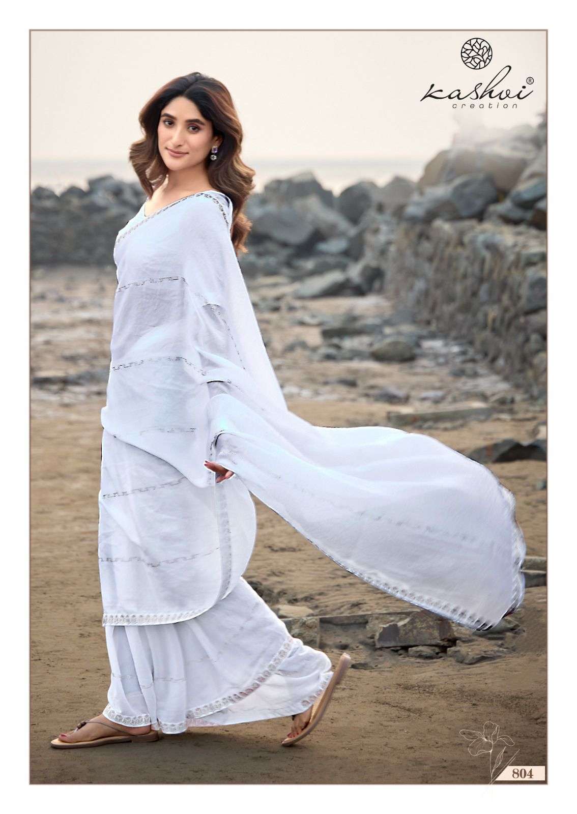 Kashvi Creation Presents Silver Stone Vol-8 Jharkan Work Fashionable Sarees Catalog Wholesaler And Exporter in Surat