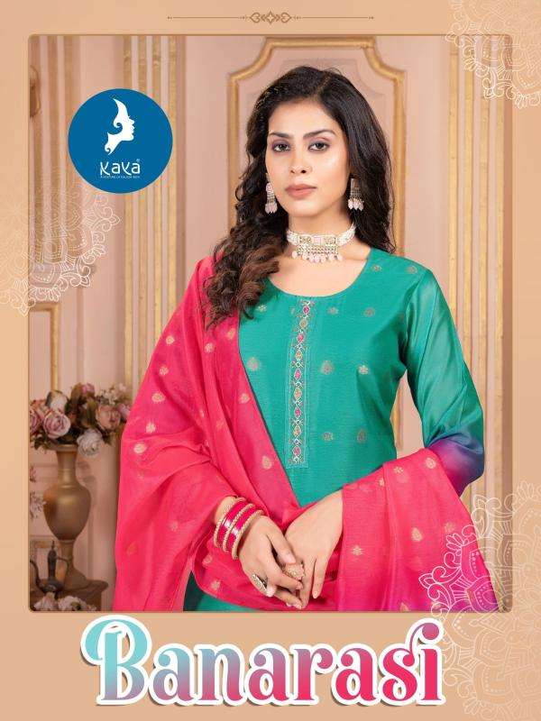 kaya presents banarasi chanderi jacquard plus size readymade kurtis catalog wholesaler and exporter 