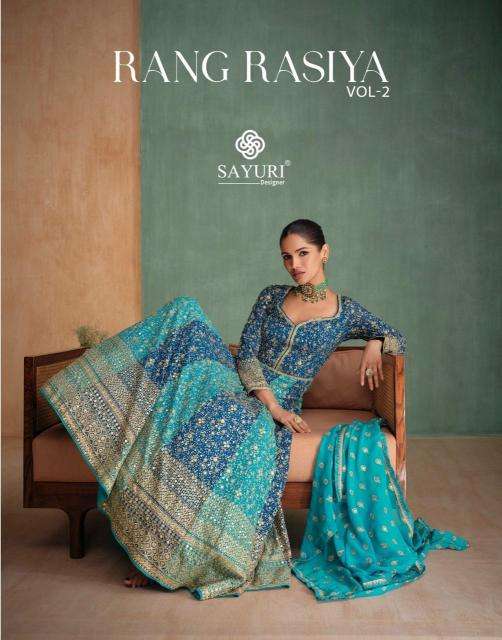 Sayuri Designer Presents Rang Rasiya Vol-2 Georgette Readymade Designer Gown Catalog Wholesaler And Exporter In Surat