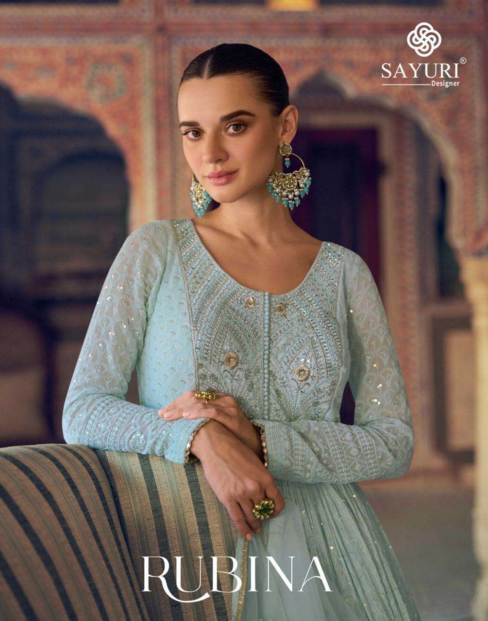 sayuri designer presents rubina readymade classic gown catalog wholesaler and exporter in surat