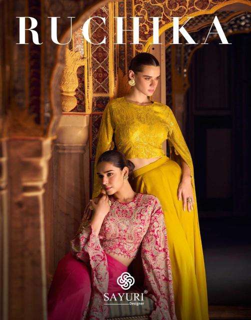 Sayuri Designer Presents Ruchika Chinon Silk Readymade Party Wear Western Dress Catalog Wholesaler And Exporter 