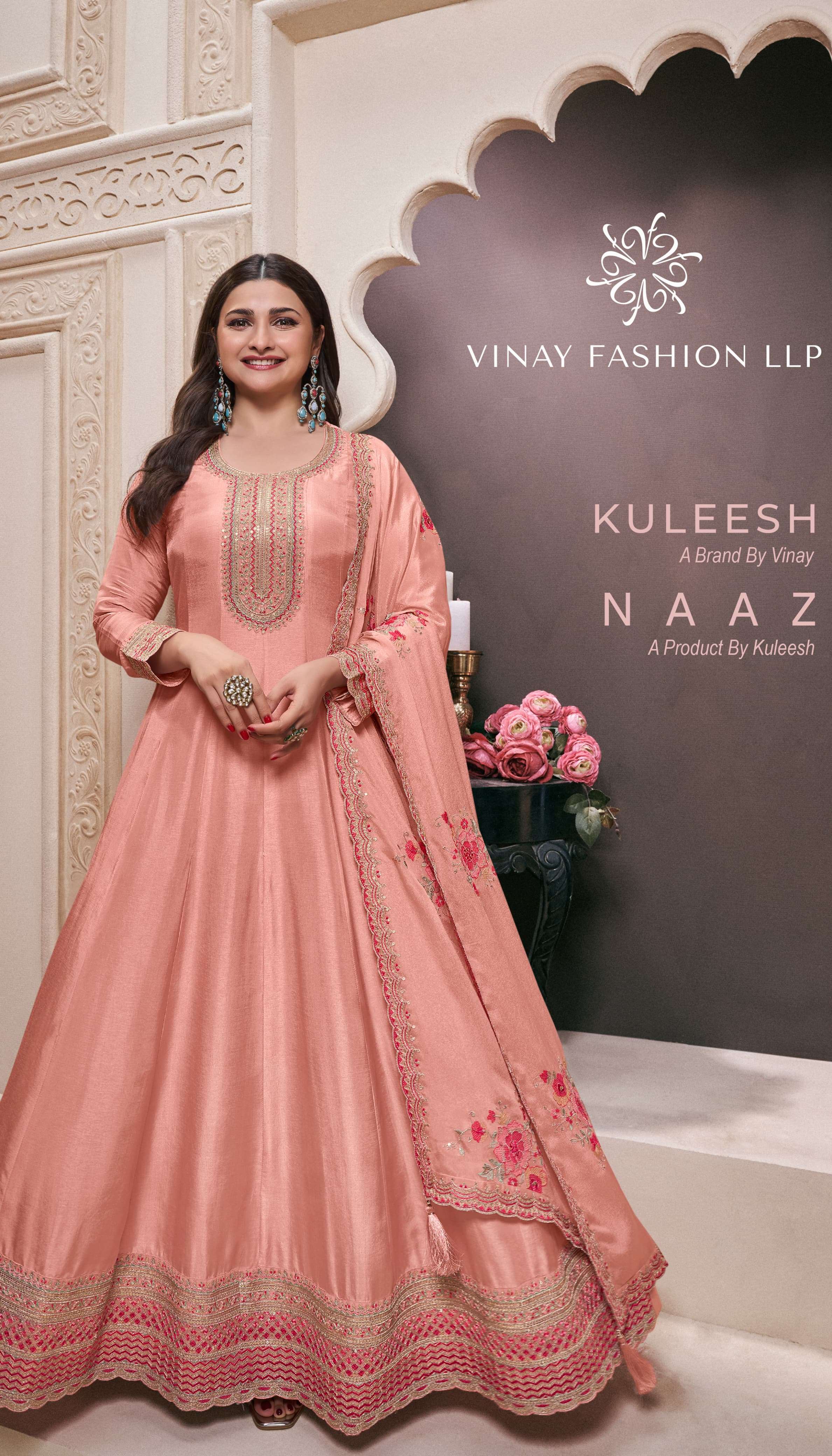 VINAY PRESENTS NAAZ SILK ANARKALI SALWAR SUITS CATALOG WHOLESALER AND EXPORTER IN SURAT