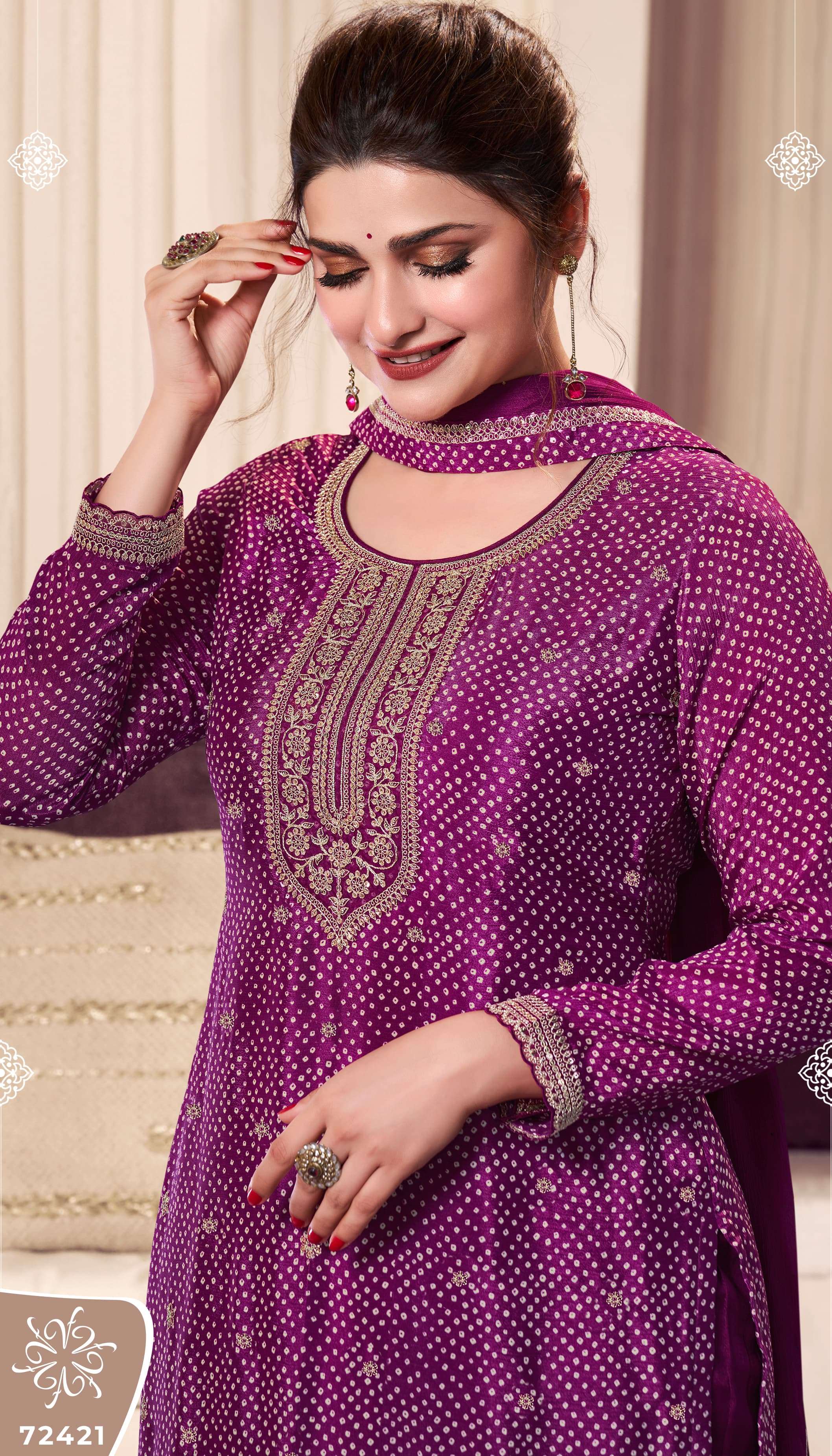 VINAY PRESENTS PAHAL VOL-4 FANCY CHINON SILK SALWAR SUITS CATALOG WHOLESALER AND EXPORTER IN SURAT