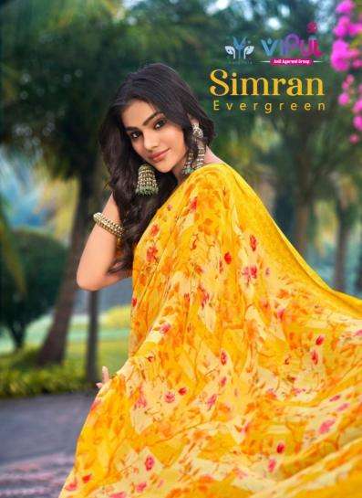 vipul fashion presents simran 87705-87717 georgette printed sarees wholesaler