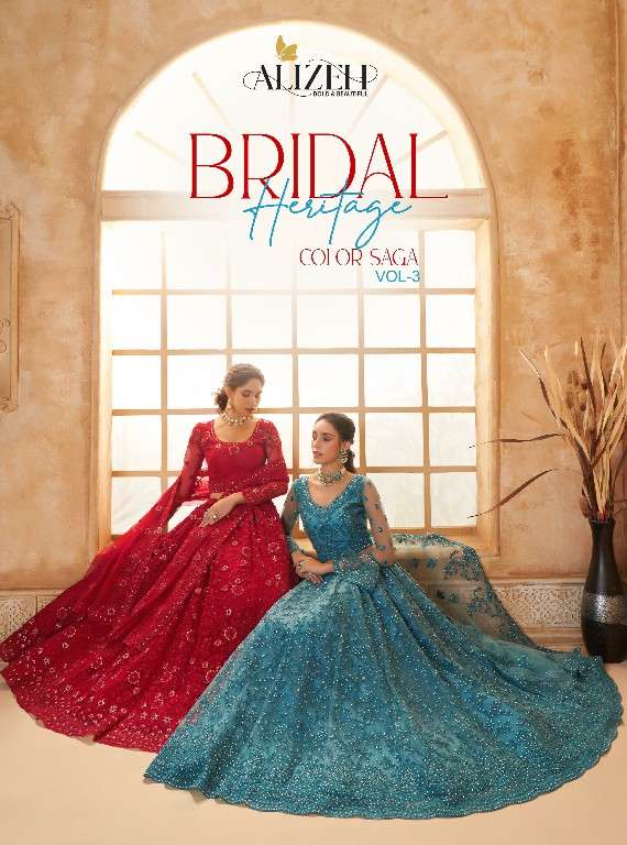 Alizeh Presents Bridal Heritage Color Saga Vol-3 Wholesale Designer Lehengas Choli Catalog Wholesaler And Exporter In Surat