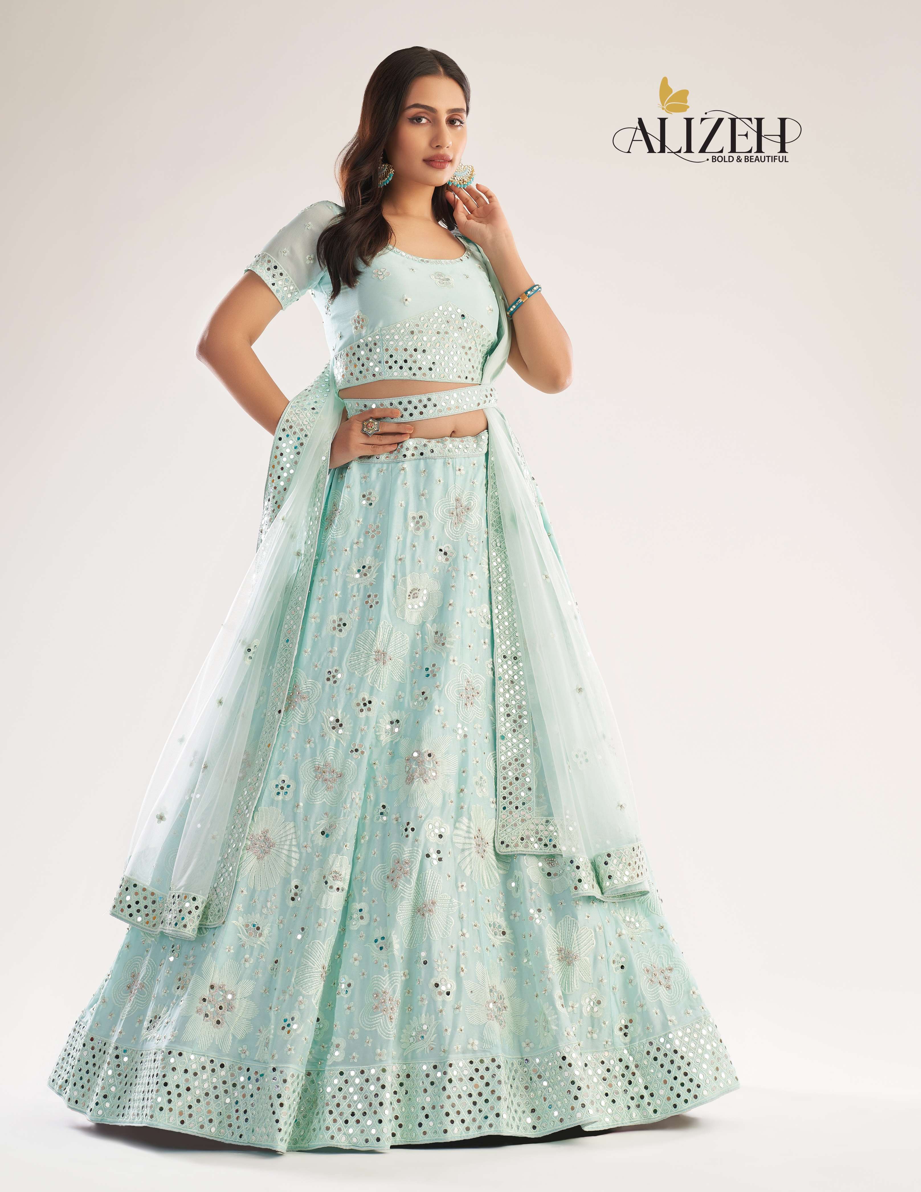 ALIZEH PRESENTS BRIDAL HERITAGE PREMIUM COLLECTION EXCLUSIVE WEDDING WEAR LAHENGA CHOLI COLLECTION