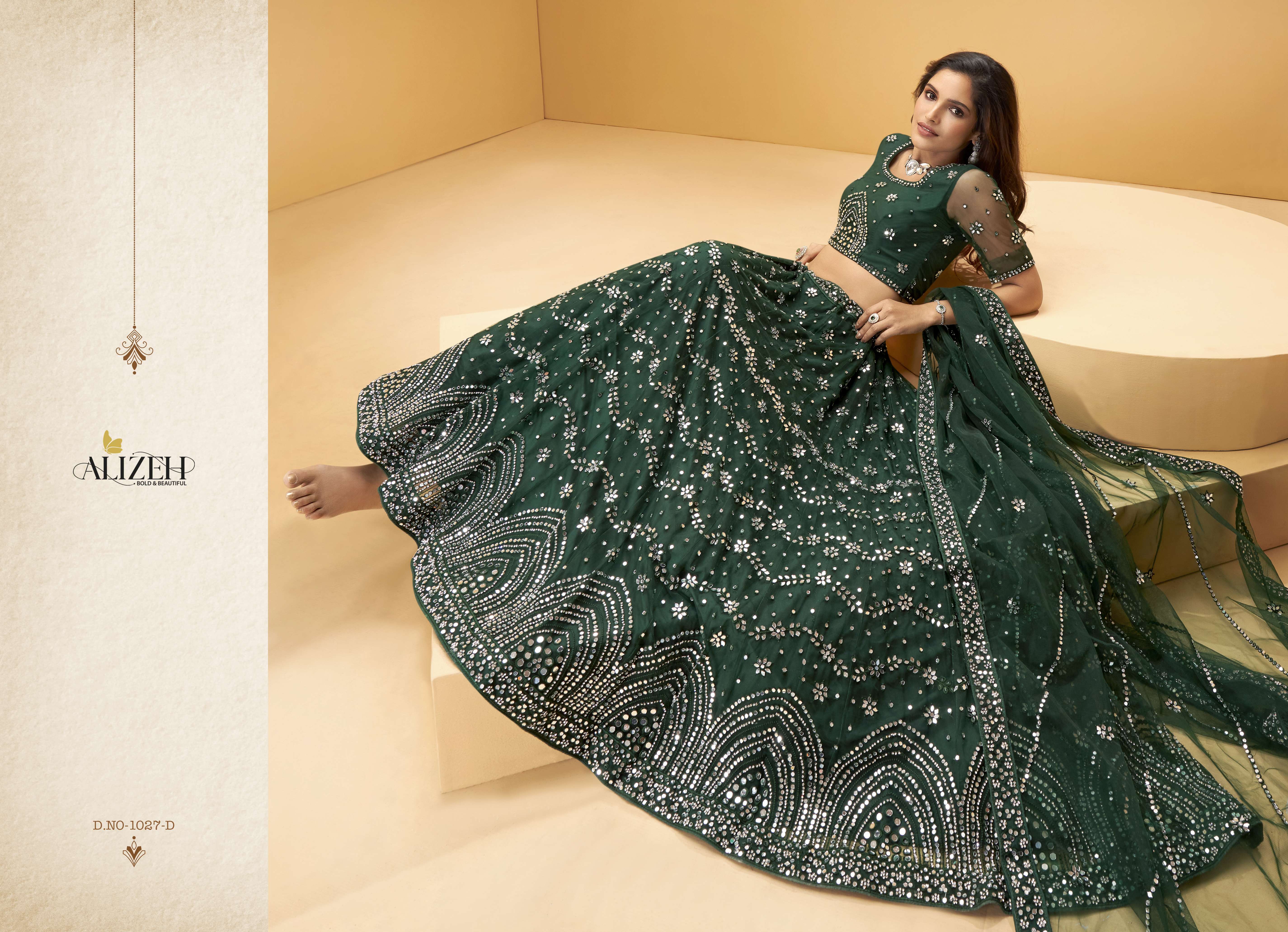 Alizeh presents sparkle net bridal exclusive designer Lehenga choli collection 