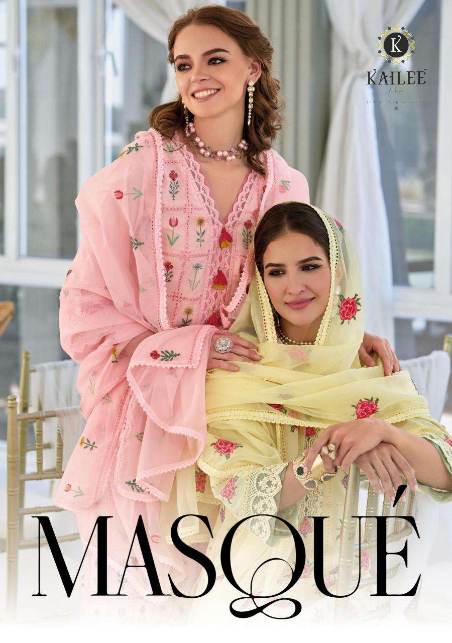 kailee fashion presents masque cotton readymade classic look 3pcs catalog wholesaler and exporter in surat