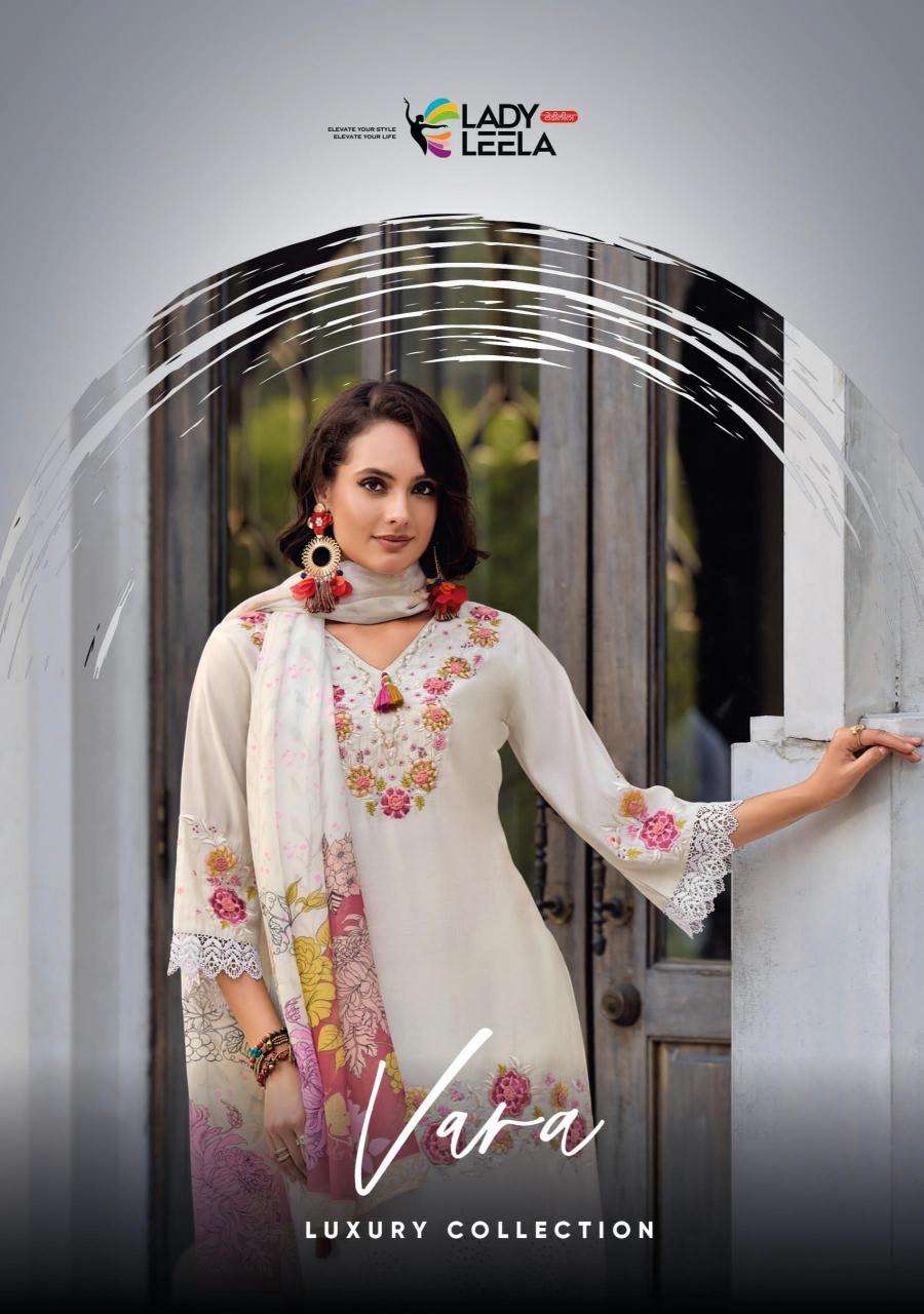 lady leela presents vara readymade viscose handwork designer kurtis with pant and dupatta collection