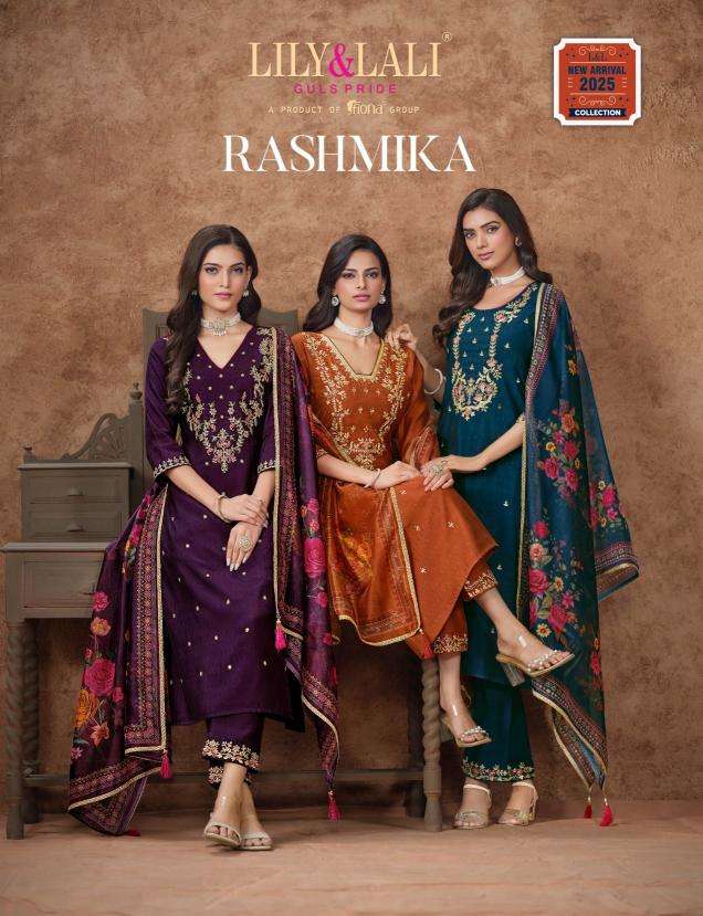 lily & lali presents rashmika viscose silk readymade traditional suits wholesaler