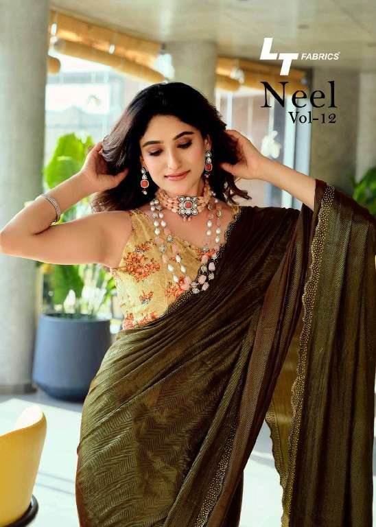 LT Fabrics Presents Neel Vol-12 Wholesale Mono Satin With Swaroski Work Party Wear Sarees catalog wholesaler and exporter 