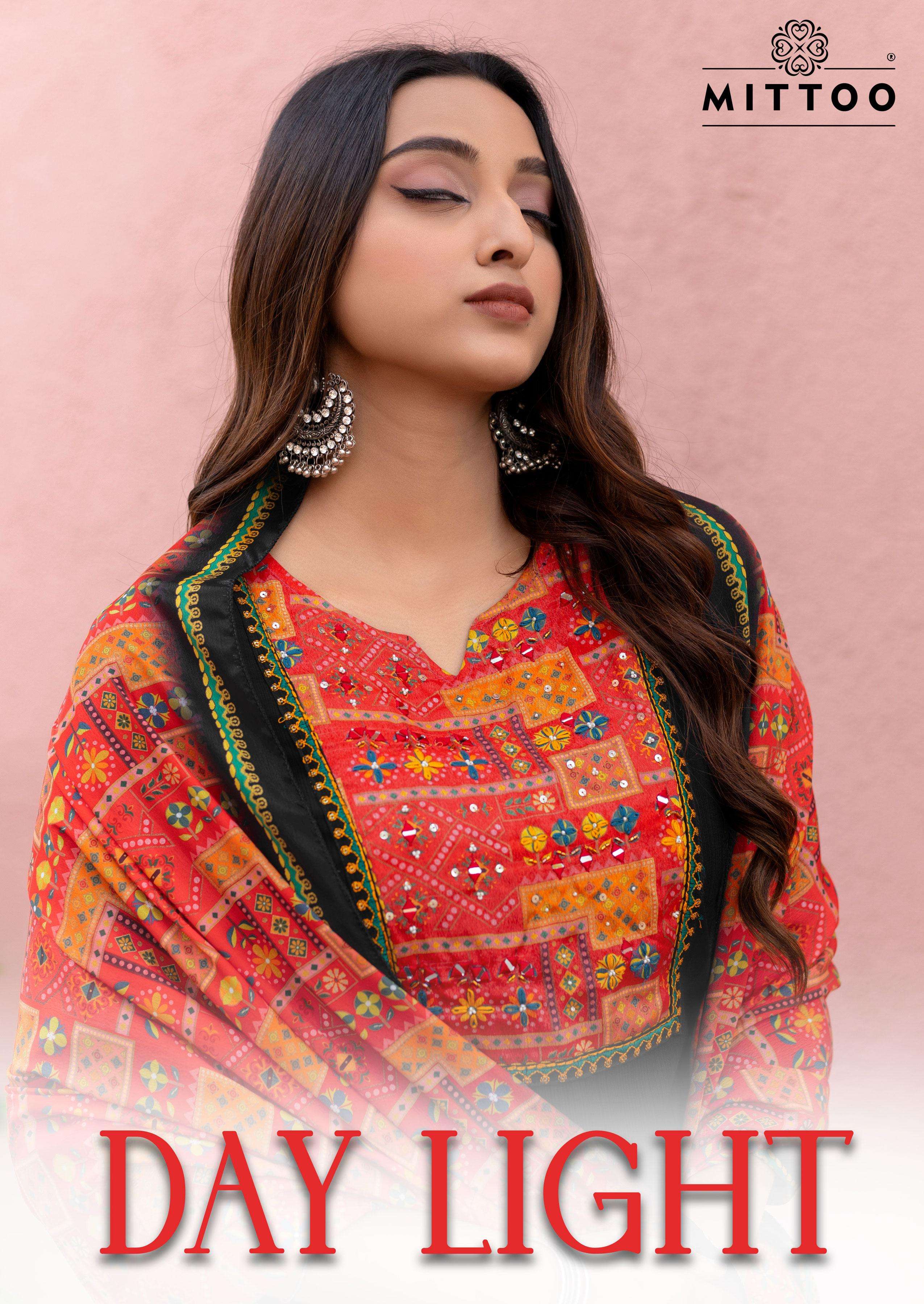 MITTOO PRESENTS DAY LIGHT FANCY MODAL SILK KURTIS CATALOG WHOLESALER AND EXPORTER IN SURAT