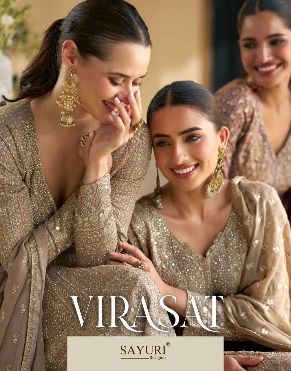 SAYURI PRESENTS VIRASAT DESIGNER HEAVY WORK SALWAR SUITS CATALOG WHOLESALER AND EXPORTER 