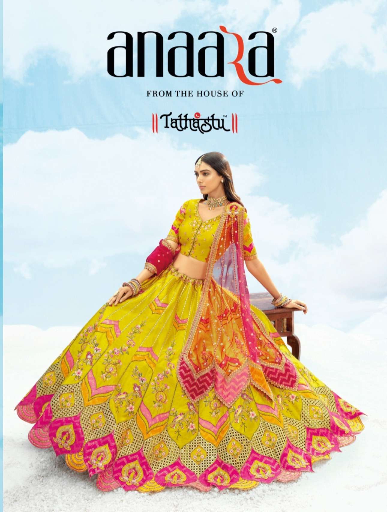 TATHASTU PRESENTS ANAARA 7600 SERIES HEAVY DESIGNER LEHNGHA CHOLI CATALOG WHOLESALER AND EXPORTRE IN SURAT 