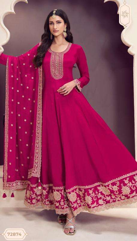 vinay kuleesh presents blaze chinon anarkali style 3pcs dress catalog