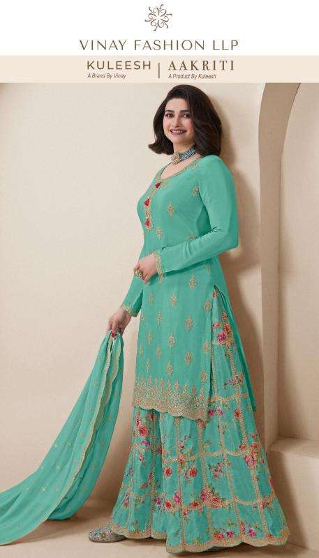 vinay presents kuleesh aakriti chinon traditional suit perfect for festivals catalog wholesaler and exporter 