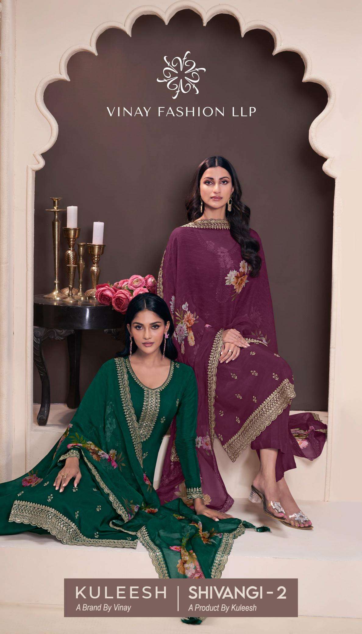 vinay presents kuleesh shivangi vol 2 moonga silk traditional salwar suits catalog wholesaler and exporter 