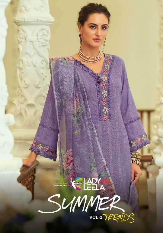 Lady Leela Presents Summer Trends Vol-2 Wholesale Handwork And Embroidery Work 3 Piece Catalog Wholesaler And Exporter 