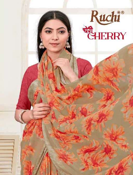 RUCHI PRESENTS CHERRY VOL-45 COMFY WEAR CHIFFON SAREES ONLINE SUPPLIER