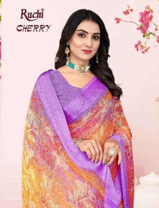 RUCHI PRESENTS CHERRY VOL-46 COMFY WEAR CHIFFON SAREES ONLINE SUPPLIER