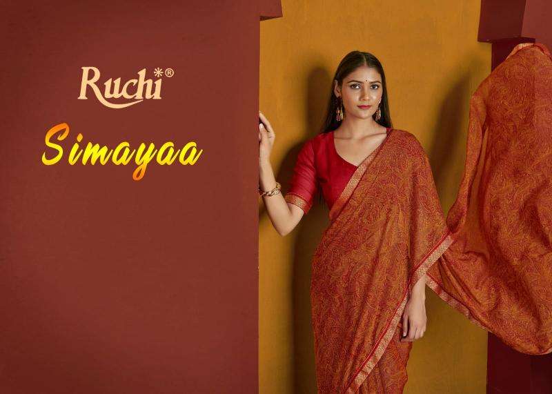 RUCHI PRESENTS SIMAYAA VOL-32 CHIFFON FASHIONABLE SAREE WHOLESALER AND EXPORTER