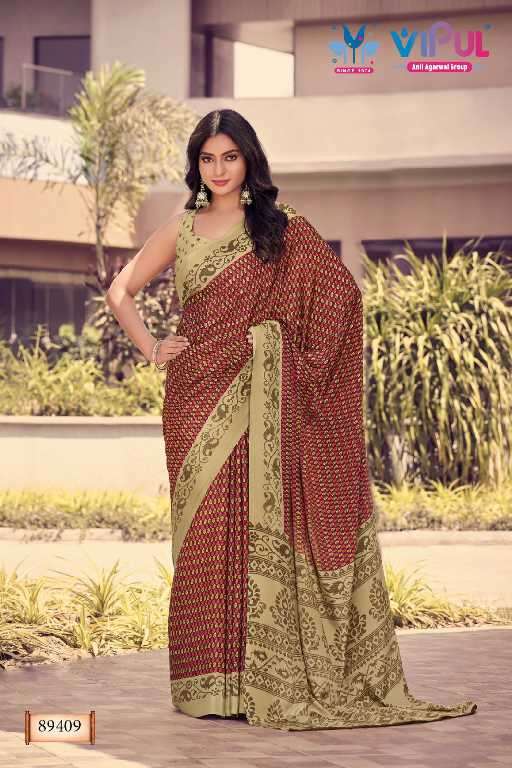Vipul Presents Heritage Silk Vol-12 Wholesale Crepe Silk Ethnic Sarees Catalog Wholesaler And Exporter 