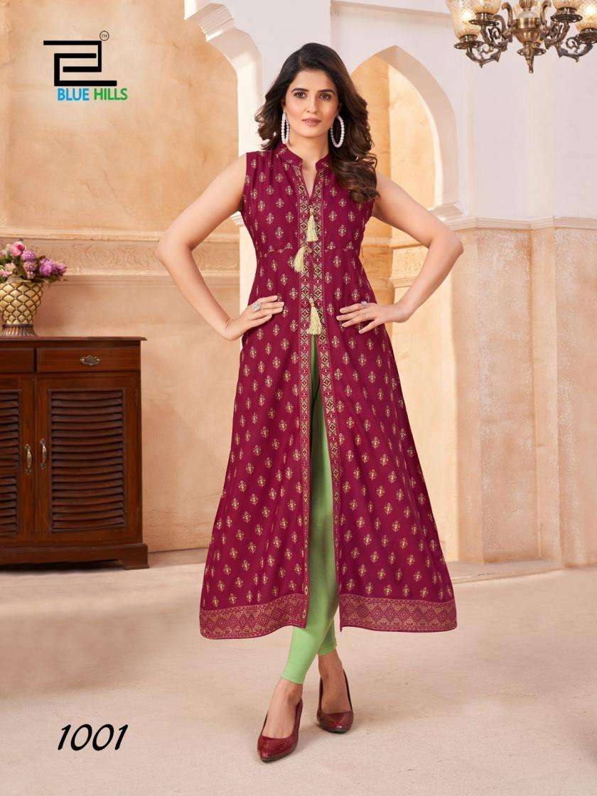 Blue Hills Present Cat Walk Rayon Center Cut Beautiful Plus Size Kurti Catalog Wholesaler And Exporter 