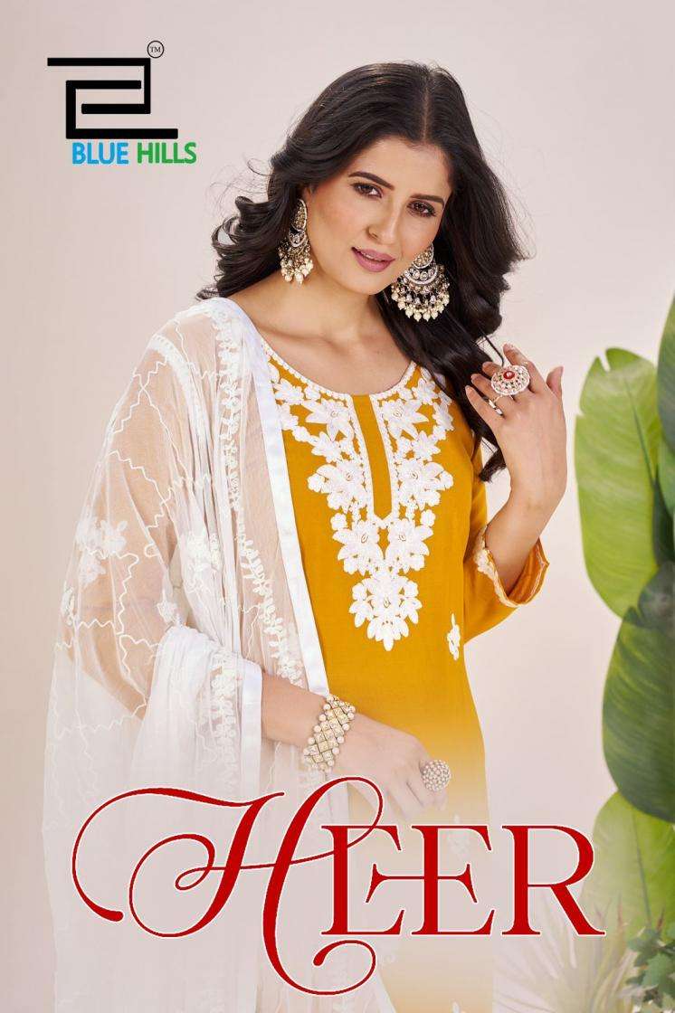 Blue Hills Presents Heer Rayon Readymade Fashionable Design Plus Size Kurtis Catalog Wholesaler And Exporter 
