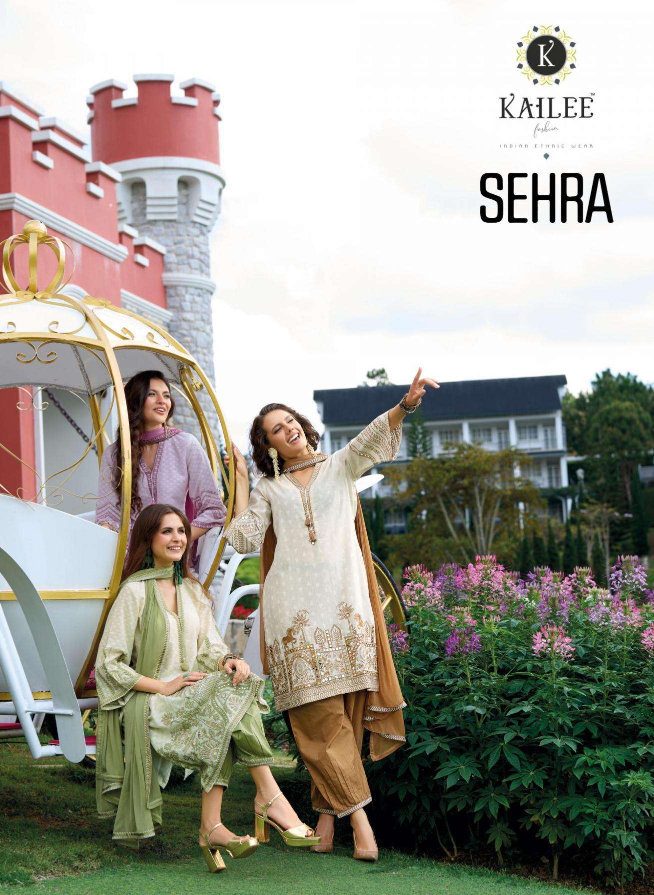 Kailee Fashion Presents Sehra Cotton Full Stitch Party Wear Suits For Women Catalog Wholesaler 
