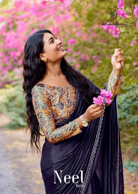 KASHVI CREATION PRESENTS NEEL VOL-16 MONO SATIN FANCY SAREES CATALOG WHOLESALER AND EXPORTER 