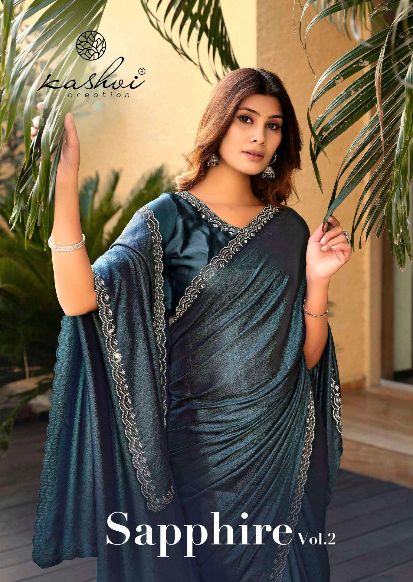 KASHVI CREATION PRESENTS SAPPHIRE VOL-2 SILK SUMMER BEAUTY SAREES CATALOG WHOLESALOER AND EXPORTER 