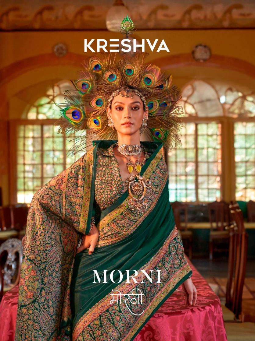 KRESHVA PRESENTS MORNI SILK 806-811 SERIES TRADITIONAL SAREES PERFECT FOR FESTIVALS CATALOG WHOLESALER AND EXPORTER 