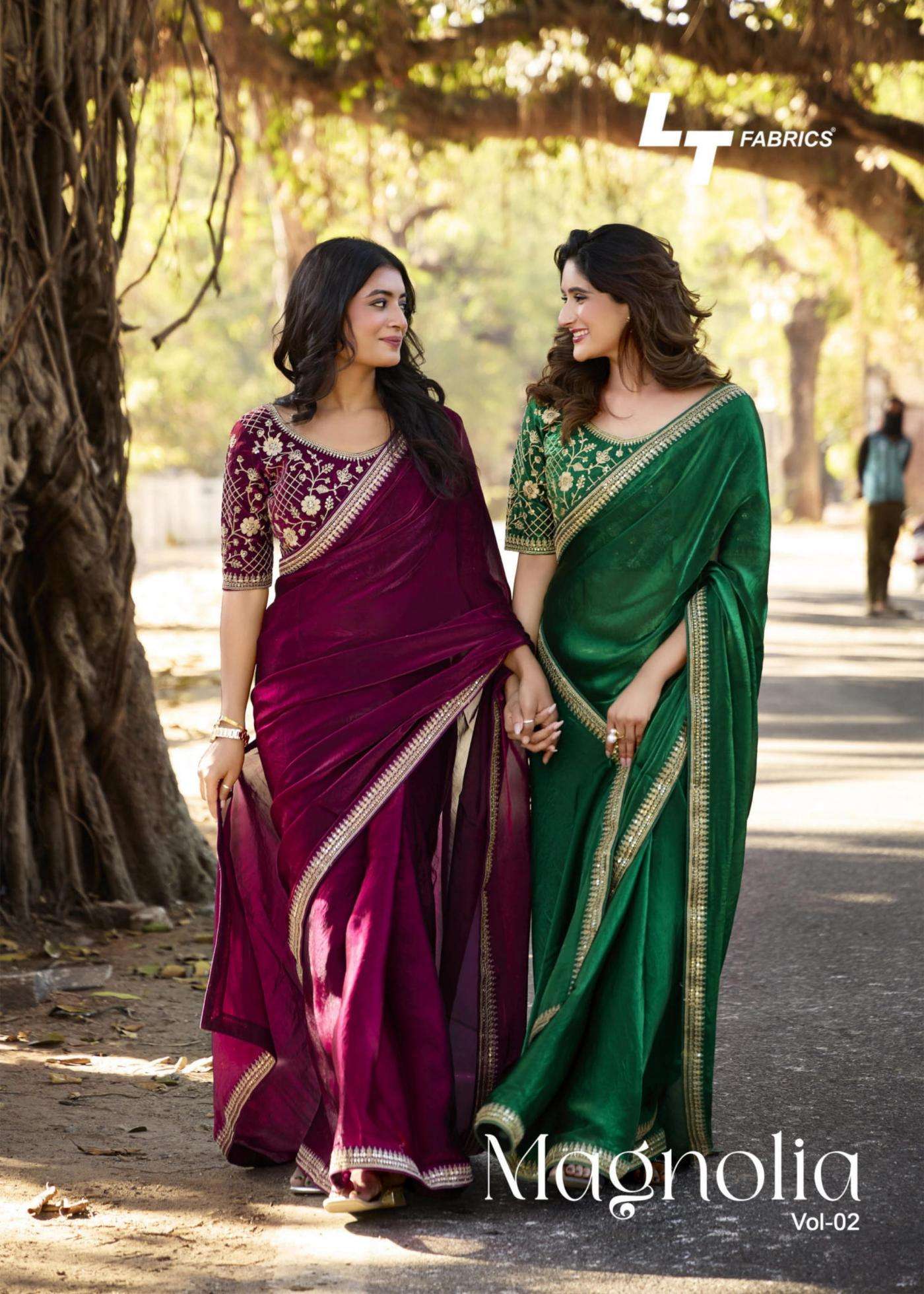 LT FASHION PRESENTS MAGNOLIA VOL-2 MALAI SILK DAILY WEAR BEST SAREE CATALOG WHOLESALER AND EXPORTER 