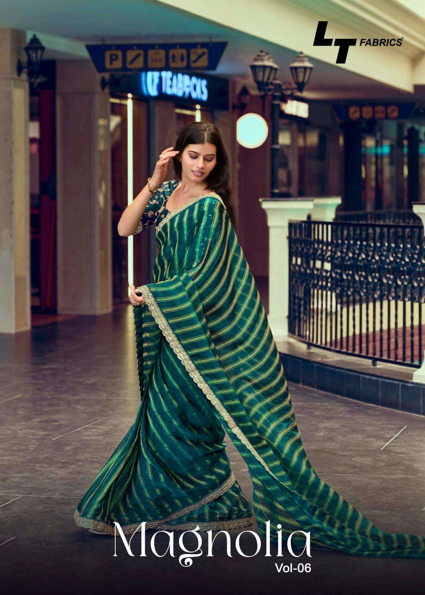 LT FASHION PRESENTS MAGNOLIA VOL-6 MALAI SILK GORGEOUS LOOK SAREE CATALOG WHOLESALER AND EXPORTER 