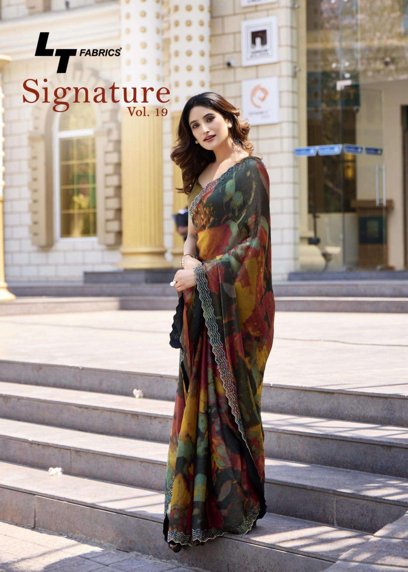 LT FASHION PRESENTS SIGNATURE VOL-19 MALAI SILK WITH JACQUARD UNIQUE COLOURS SAREES CATALOG WHOLESALER AND EXPORTER 