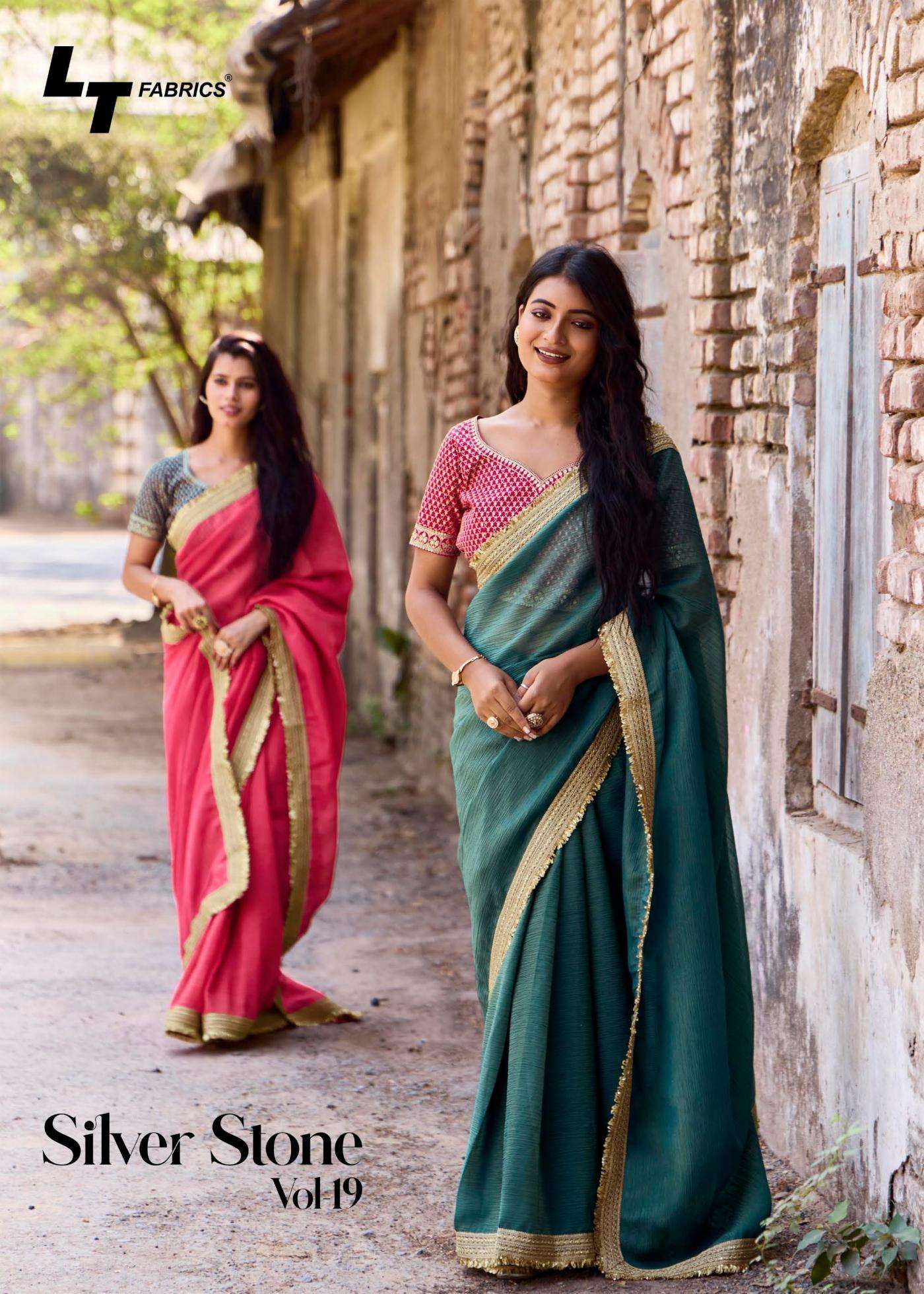 Lt Fashion Silver Stone Vol-19 Cosmos Designer Saree For Womens Catalog Wholesaler And Exporter 