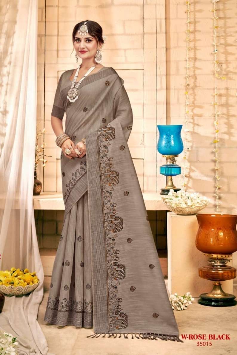 RAJGURU PRESENTS ROSE BLACK FANCY SAREES CATALOG WHOLESALER AND EXPORTER 