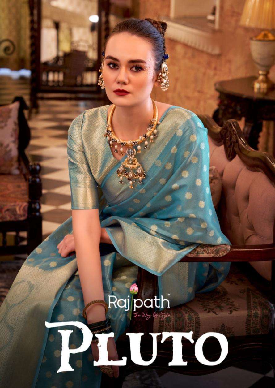 RAJPATH PRESENTS PLUTO SILK 352-357 SERIES PARTY WEAR SAREE AND FESTIVE WEAR SAREES CATALOG WHOLESALER AND EXPORTER 