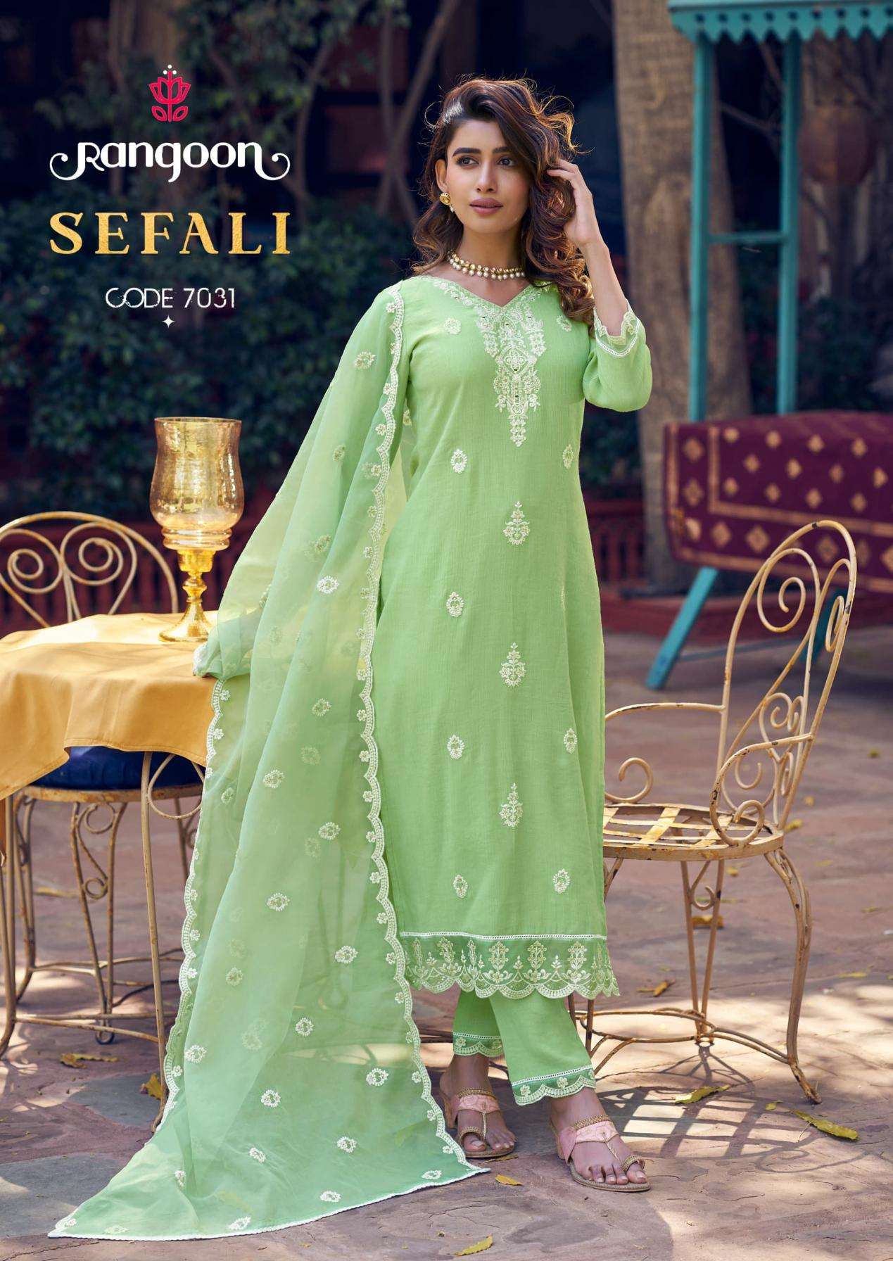 Rangoon Presents Sefali Viscose Khadi Readymade Fashionable Kurtis Catalog Wholesaler And Exporter 