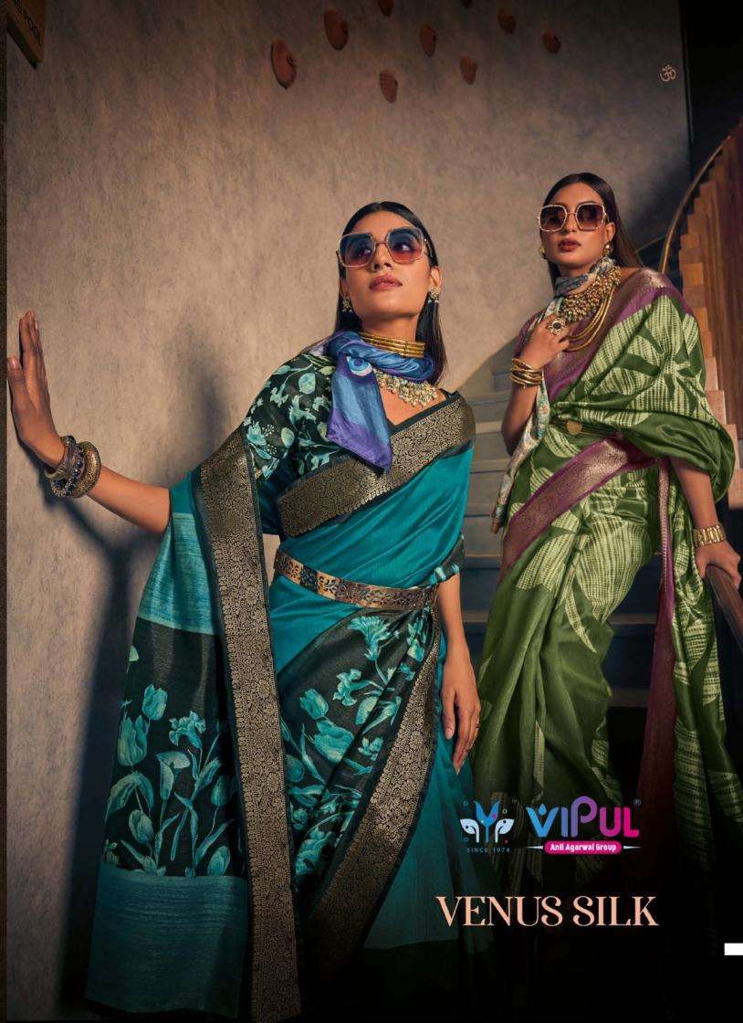 VIPUL PRESENTS VENUS SILK TWO TONE SILK FANCY BEST SAREE CATALOG WHOLESALER AND EXPORTER IN SURAT