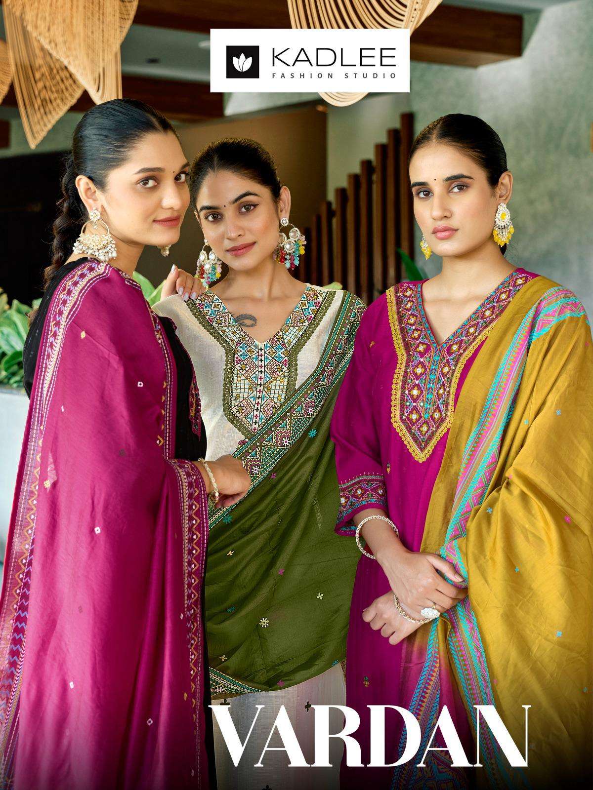 kadlee presents vardan viscose readymade classic kurti with bottom and duppata catalog wholesaler and exports